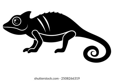 Una Ilustración vectorial de silueta camaleónica