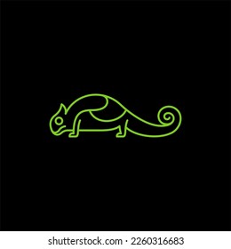 diseño de logotipo creativo de línea simple de camaleón