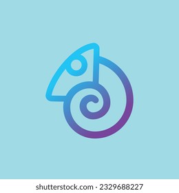 Chameleon simple line logo design ideas. Abstract sign, symbol or modern, simple clean logo template.