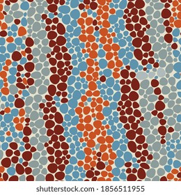 Chameleon skin abstract seamless pattern. Background with multi-colored circles. snake skin, camouflage. For design of clothes, fabrics, wrappers, packaging
