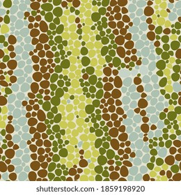 Patrón abstracto de piel de camaleón sin costuras. Fondo con círculos multicolores. piel de serpiente, camuflaje. Para el diseño de prendas de vestir, tejidos, envolturas, embalajes