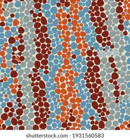 Patrón abstracto de piel de camaleón sin costuras. Fondo con círculos multicolores. piel de serpiente, camuflaje. Para el diseño de prendas de vestir, tejidos, envolturas, embalajes