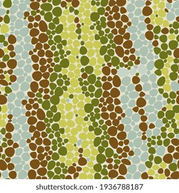Chameleon skin abstract seamless pattern. Background with multi-colored circles. snake skin, camouflage. For design of clothes, fabrics, wrappers, packaging