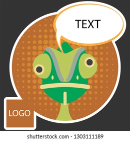 Chameleon sticker pack vector