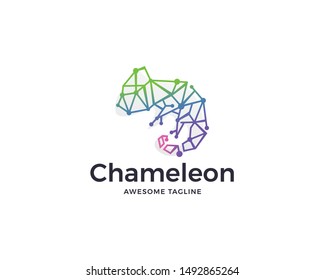 Chameleon technology logo design. Chameleon logo icon design. Abstract modern technology vector design
