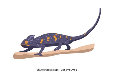 Chameleon tropical reptilian vector illustration