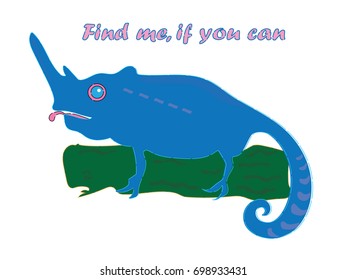Chameleon vector cartoon illustration t shirt design for kids with animal theme