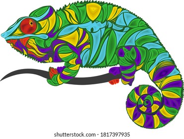chameleon vector character illustration design