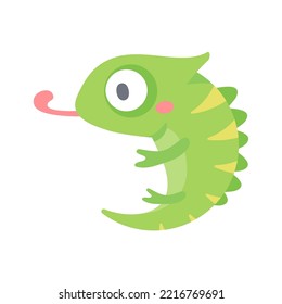 Vector de camaleón. diseño de cara animal lindo para niños
