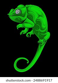 Chameleon Vector Design For Elements, editable colors