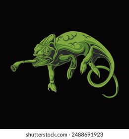 Chameleon Vector Design For Elements, editable colors