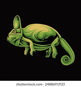 Chameleon Vector Design For Elements, editable colors