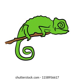 Chameleon vector drawing black stroke
