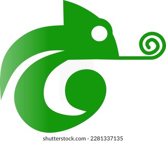 Chameleon vector. Chameleon green sign isolated on white background. Chameleon Vector Illustration