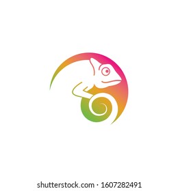 chameleon vector icon logo illustration design template