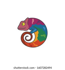 chameleon vector icon logo illustration design template