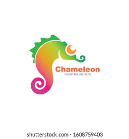 chameleon vector icon logo illustration design template
