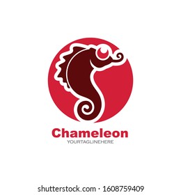chameleon vector icon logo illustration design template