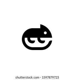 chameleon vector icon stock image