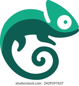 Chameleon Vector Illustration, Minimalist Logo