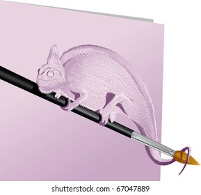 Chameleon. The vector illustration of pictured chameleon become alive.