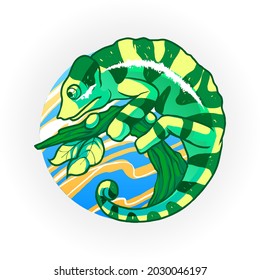 chameleon vector Illustration. Suitable for t shirt, print and apparel