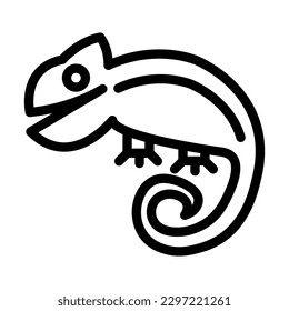 Diseño de icono de línea de vector Chameleon