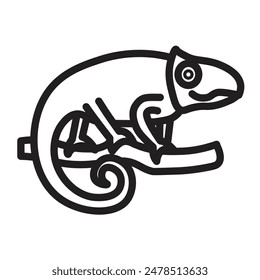 Chameleon Vector Line Icon Design