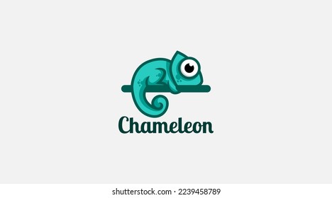 Chameleon vector logo design illustration icon