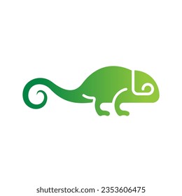 Chameleon Vector Logo Design Template