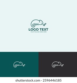 Chameleon vector logo design template
