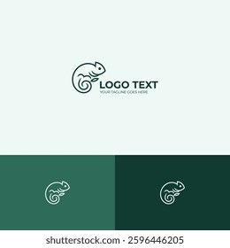 Chameleon vector logo design template