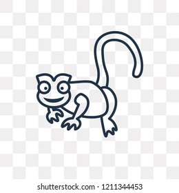 Chameleon vector outline icon isolated on transparent background, high quality linear Chameleon transparency concept can be used web and mobile