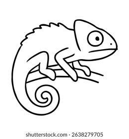 chameleon vector realistic line icon on white background
Vector line icon animal, wildlife