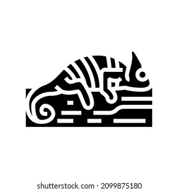 chameleon wild animal glyph icon vector. chameleon wild animal sign. isolated contour symbol black illustration