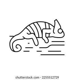 chameleon wild animal line icon vector. chameleon wild animal sign. isolated contour symbol black illustration