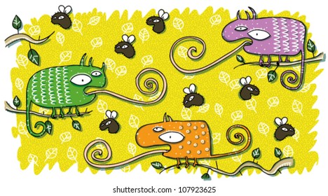 Chameleons Cartoon