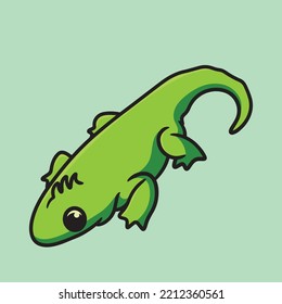 Chamelon Cartoon Mascot Vector Design Flat