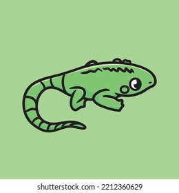 Chamelon Cartoon Mascot Vector Design Flat