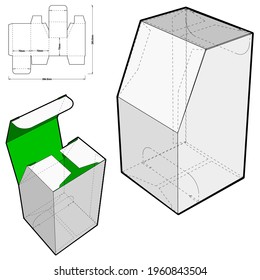 Chamfered Box and Die-cut Pattern. EPS file is fully scalable. Prepared for real cardboard production.