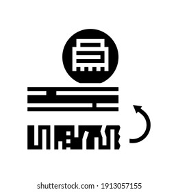 chamfering mirror glyph icon vector. chamfering mirror sign. isolated contour symbol black illustration