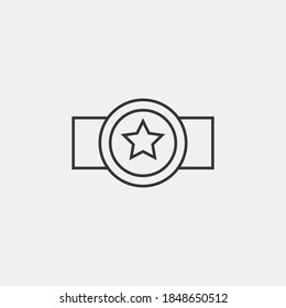 chamionship belt vector icon for boxing wrestling icon