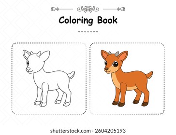 Chamois Coloring Animal Illustration Design