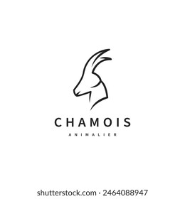 chamois head vintage logo design illustration 2