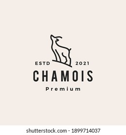 chamois line hipster vintage logo vector icon illustration