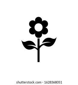 Chamomile Blossom, Flower Plant. Flat Vector Icon illustration. Simple black symbol on white background. Chamomile Blossom, Flower Plant sign design template for web and mobile UI element