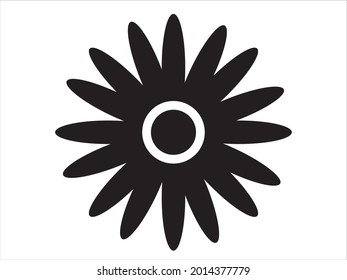 Chamomile in the doodle style. Hand-drawn silhouette of pharmacy flower. 
Botanical medicinal vector plant