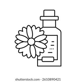 chamomile drink homeopathy liquid line icon vector. chamomile drink homeopathy liquid sign. isolated contour symbol black illustration