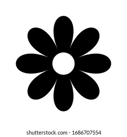 Chamomile flat vector black icon isolated on a white background