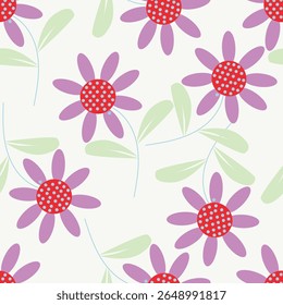 Kamille florale nahtlose Muster. Handgezeichnete weiße Blumen auf grünem Hintergrund. Für Textilien, Verpackungen, Scrapbooking, 